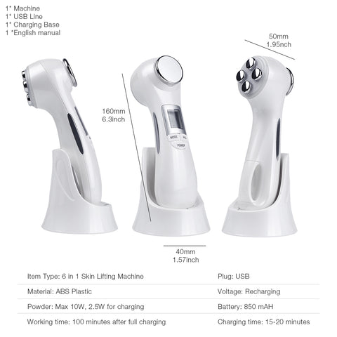 6-in-1 LED Skin Massage Beauty Device